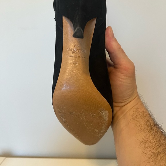 VALENTINO GARAVANI low bow tie boots in black suede 9.5 - Picture 7 of 10